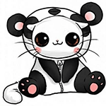 Котенок в костюме панды моргает глазками смайлики картинки гиф анимации скачать