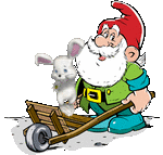 Гномик везет зайку картинка смайлик скачать